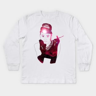 Breakfast at Tiffanys Pink FanArt Kids Long Sleeve T-Shirt